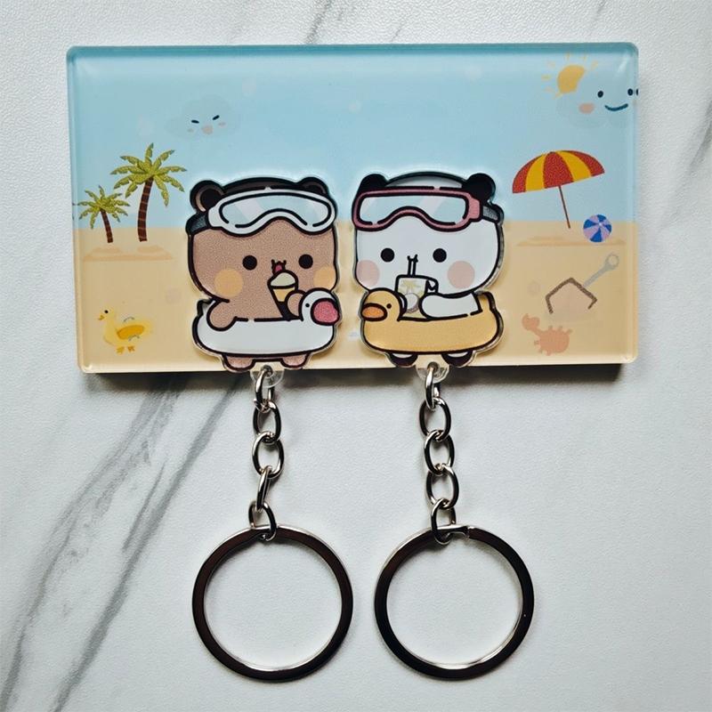 

Creative Wall Key Holder Cute Cartoon Acrylic Keychain Hanger Key Hooks Organizer Rack Home Decor Refrigerator Stickers Gifts