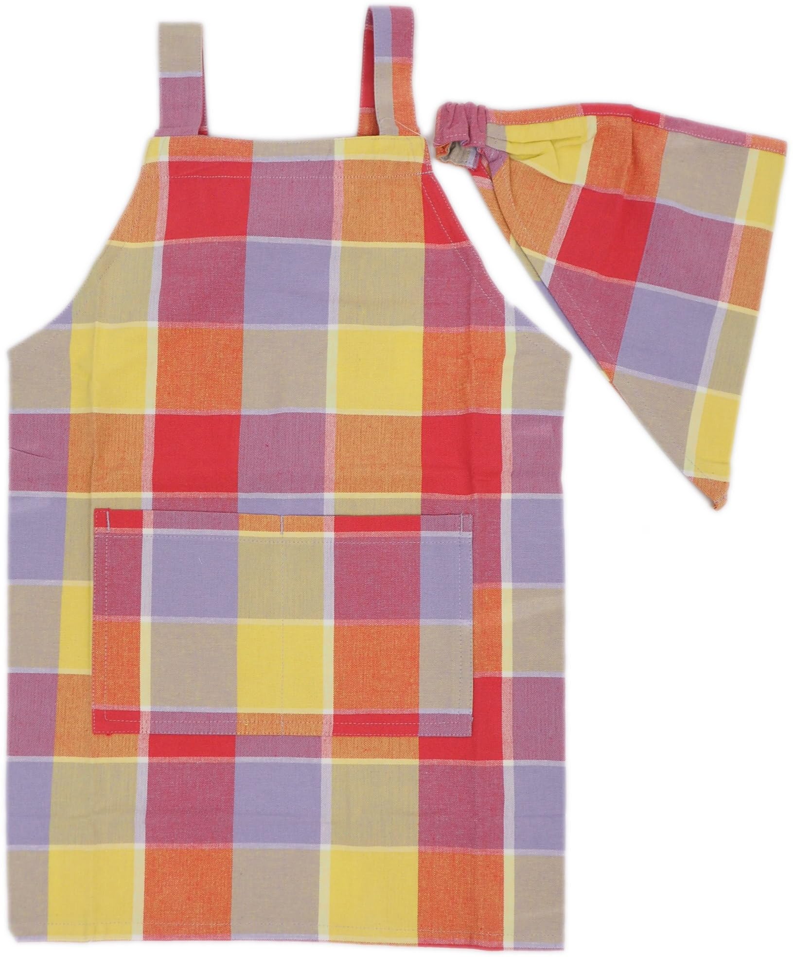 

Детский фартук Friends Hill L Веселый розовый с треугольным платком [WS-113-27] розовый