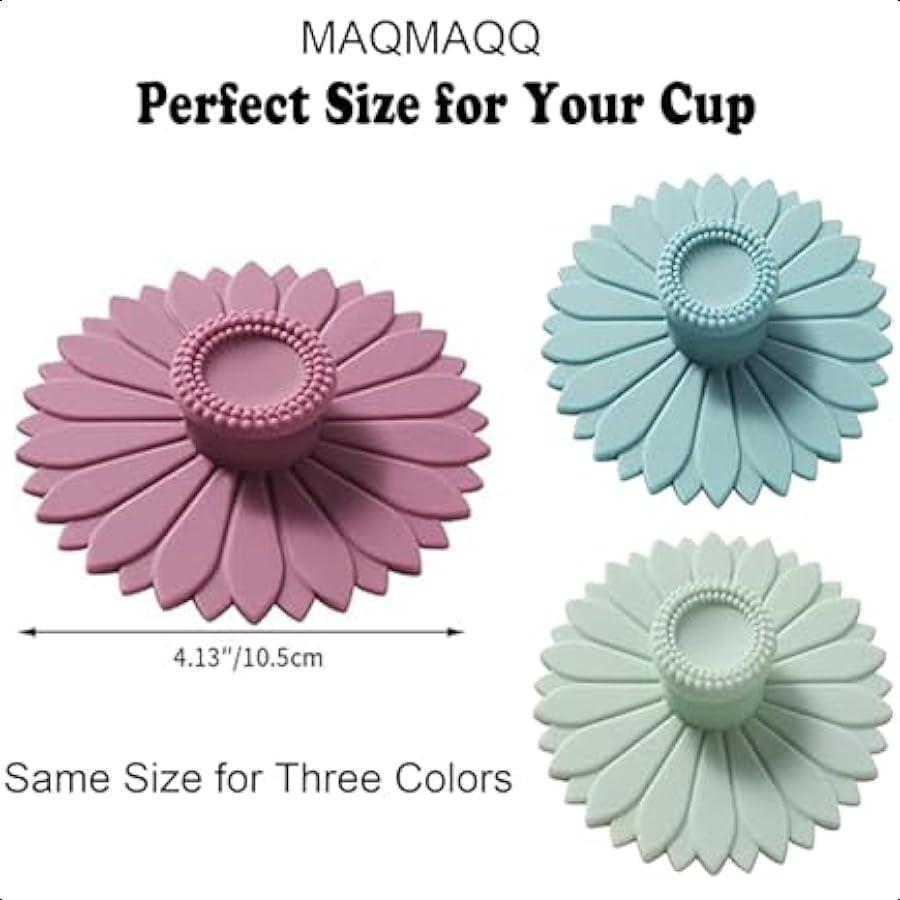 Sunflower Silicone Cup Covers Set of 3 Multicolored Silicone Lids for Mugs Cups Flexible Mug Covers Tea Pots Hot Cup Lids for C