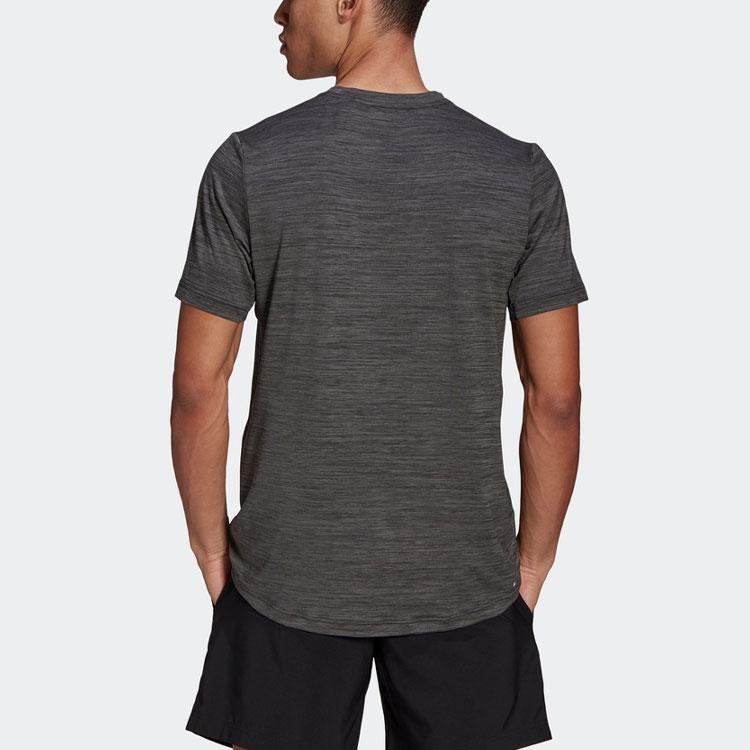 Adidas Heat Ready Training Sports Crew Neck Short Sleeve T-Shirt Men Tops Metallic-Black GM2074