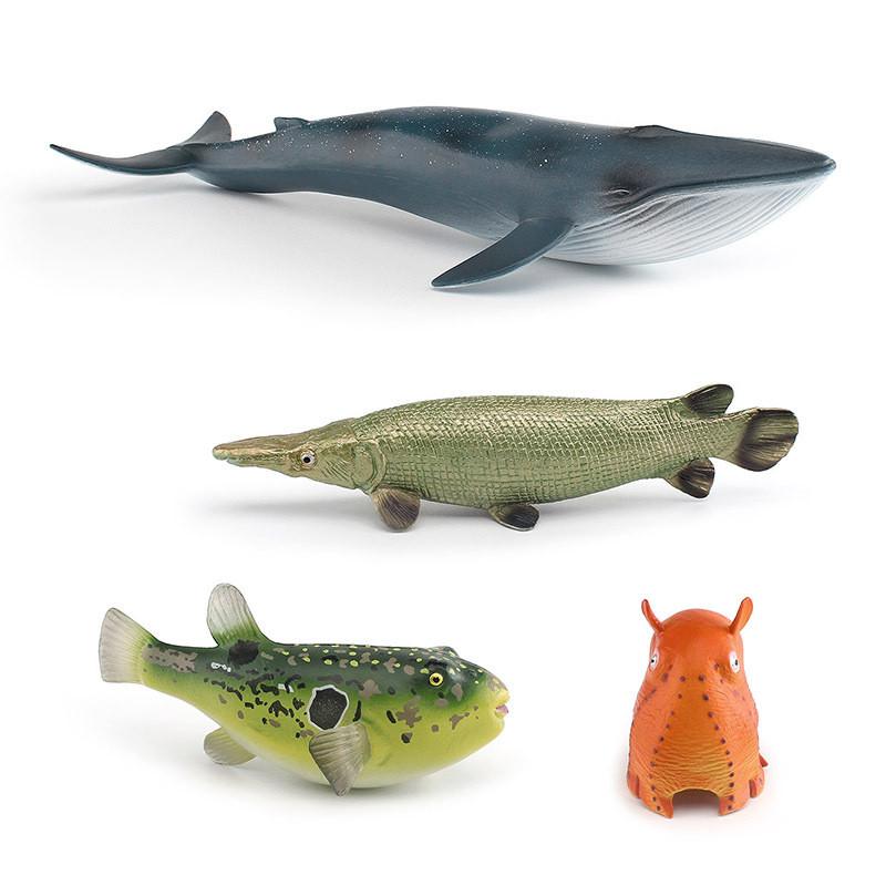 Authentic Plastic Simulation Marine Animal Figures Including Blue Whale Alligator Gar And Octopus