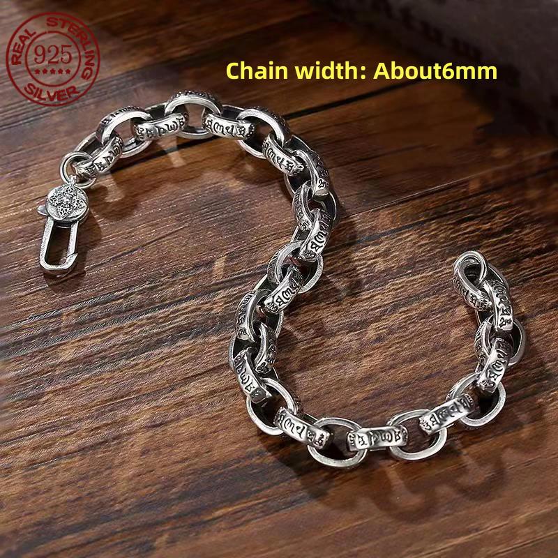 925 Sterling Silver  Horus Eye of God Cuban Bracelet Men's Fashion Hip Hop Simple Gift Fashion Jewelry Accessories