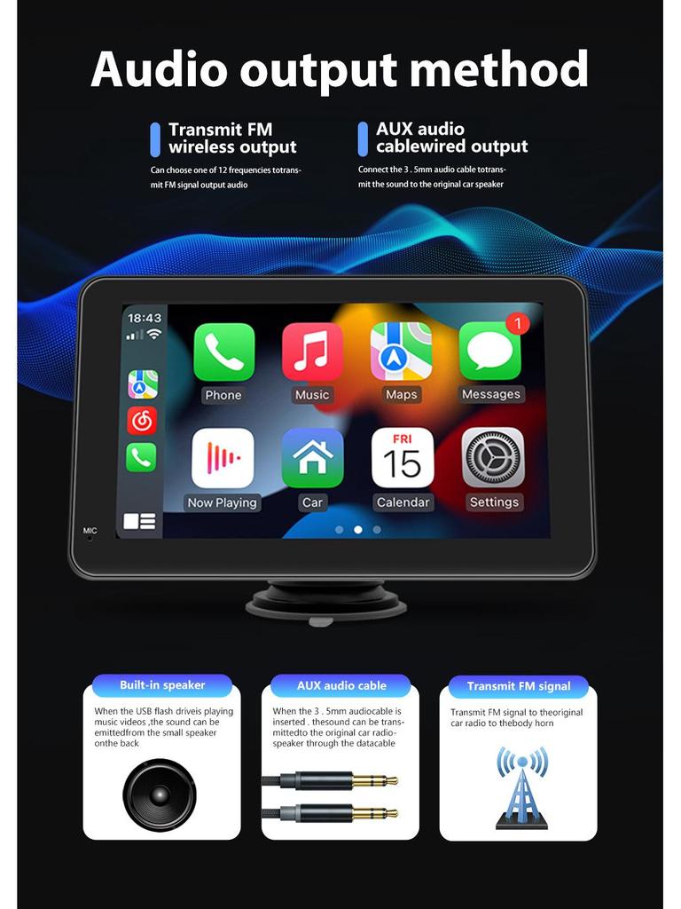 Ecran Wireless CarPlay de 7 inch - Exclusiv Transfrontalier