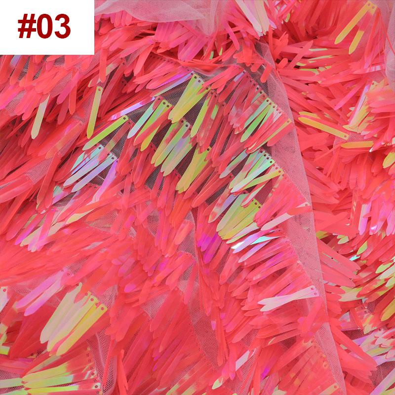 50*130cm Sequins Silver Iridescent Sword Shape 4cm Long Spike Mesh Fabric For Diy Sewing Stage Performance Costume Dress