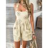 Casual Vacation Printed Bow Strap Jumpsuit Women's Clothing