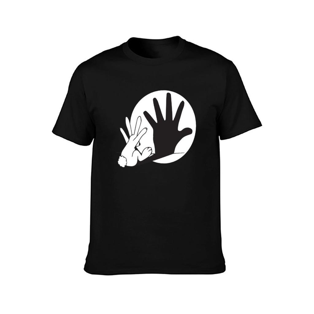 Bunny hand shadow puppet rabbit humor T-Shirt customizeds anime figures quick drying vintage t shirt men