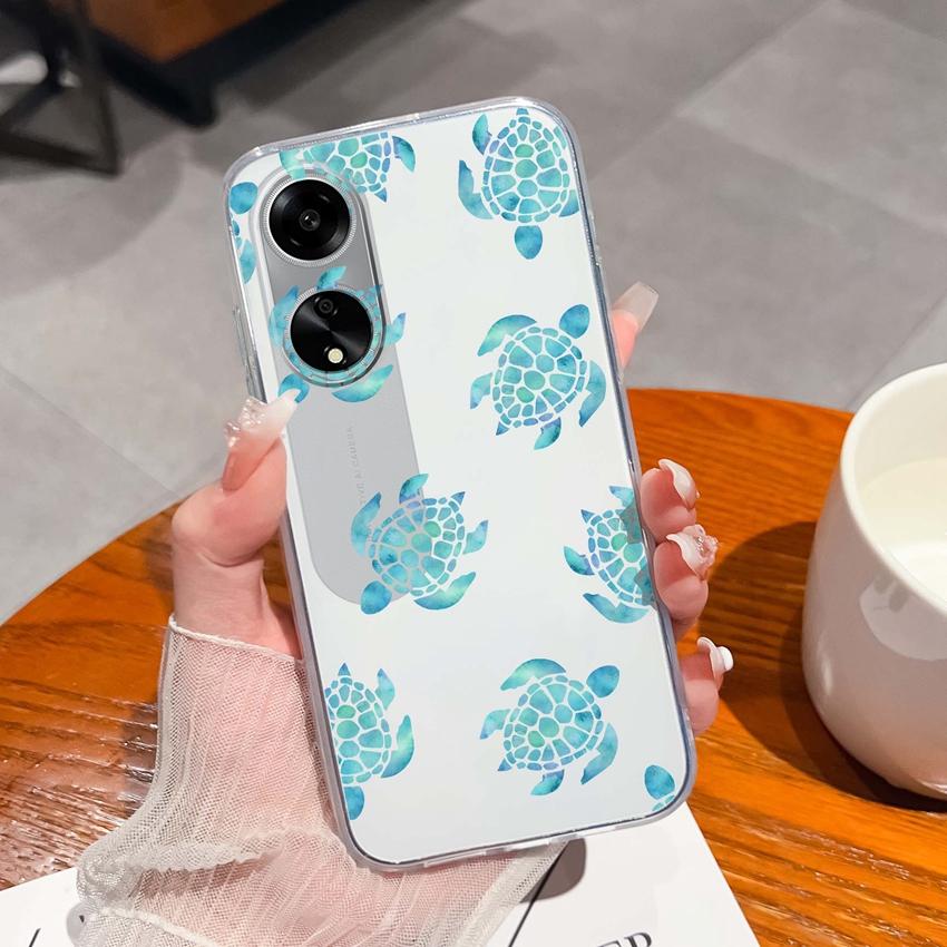 For Oppo A1 A11 A12 A15 A17K Luxury Transparent Lens Protection Cases Mysterious Whale Pattern Shockproof Protective Back Cover Shell For Oppo Housing