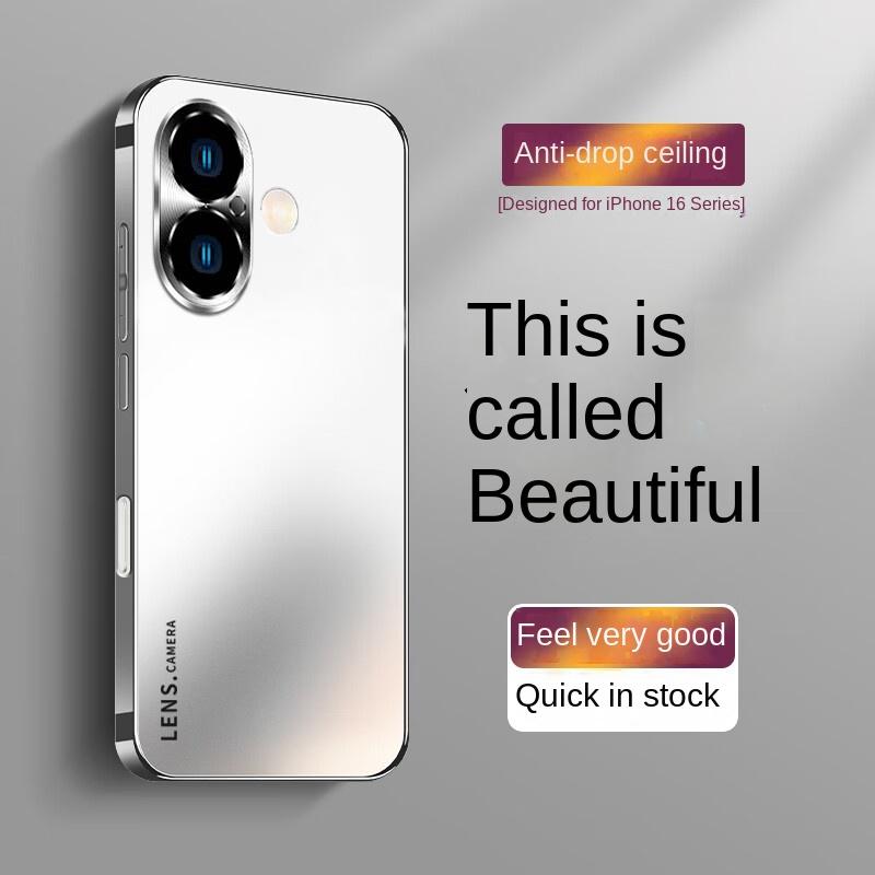 

Новый матовый чехол для iPhone 16 с гальваническим покрытием линз, полная защита корпуса для iPhone 16 Pro Max For iPhone 16 серебряный