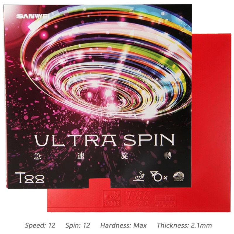 

SANWEI T88 Ultra Spin, толщина 2,1 мм, накладка для настольного тенниса, полулипкая петля управления, накладка для пинг-понга с высокоэластичной губкой красный