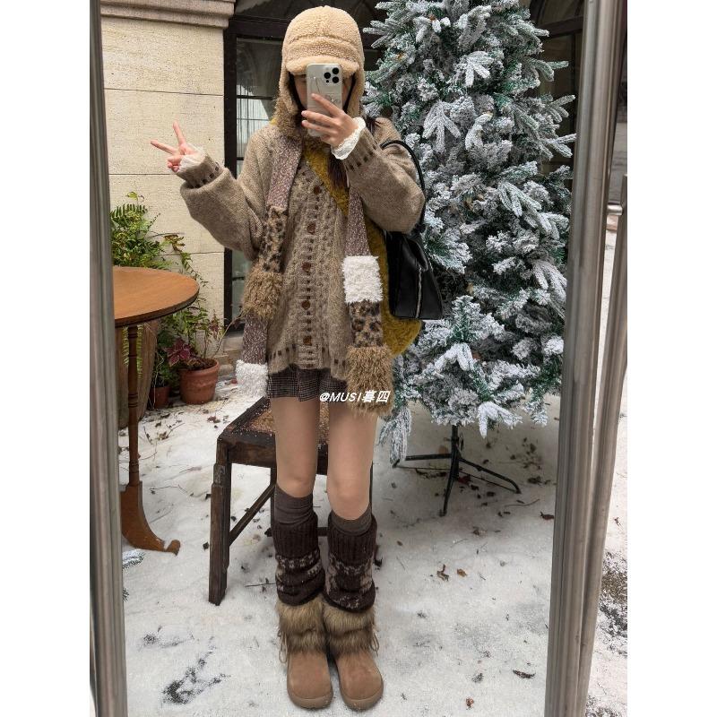 

Autumn and winter new millennial wind fluff versatile snow boots with fleece inner height increase warm cotton shoes short boots 40