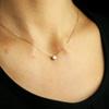 DIAMOND WORLD Jewelry K18 Diamond Pendant Necklace Color SI2 Grade Good Cut GGSJ Sorting of Women's 0.15ct D-G (Certificate Authenticity)