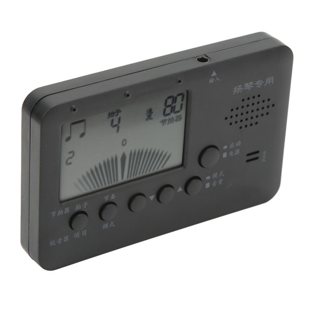 Dulcimer Tuner 3 in 1 Metronome Tuner Tone Generator Music Instrument Tool with LCD Display MT520Y Black