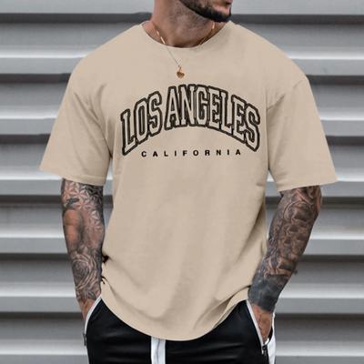 Sommermode Schweres Retro-T-Shirt für Herren mit englischen Buchstaben, 100 % Baumwolle, bedruckt, Rundhalsausschnitt, hochwertiges Casual Fitness Street
