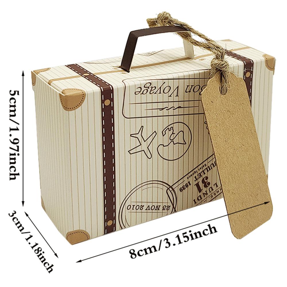 20/30/50PCS Mini Suitcase Party Favor Box with Tags Travel Party Decorations Bridal Shower Wedding Favors For Guests Candy Boxes