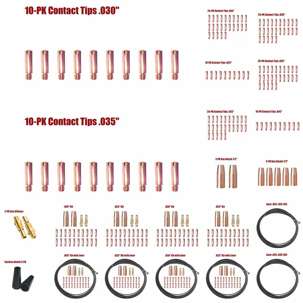 Diffuser Liner Tips Nozzle With Liner Consumable Gasless Nozzle MIG Torch Mig Welder Nozzles Diffuser Practical
