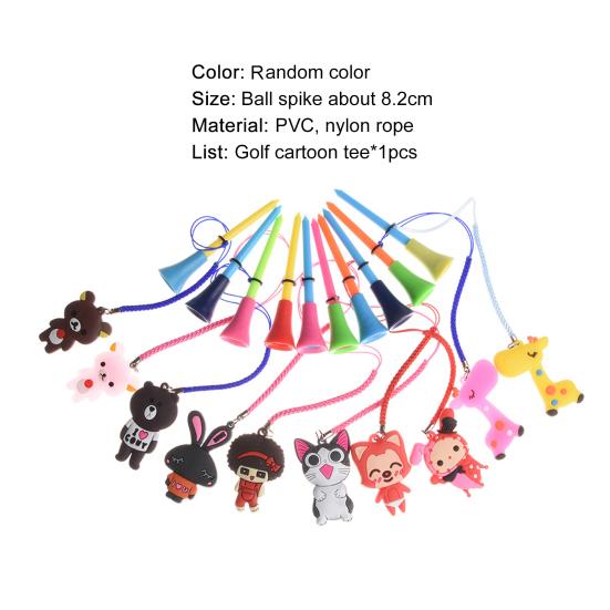 Golf Tee High Stability Cartoon Compact Handmade Different Rope Prevent Loss Golf Ball Holder for Outdoor