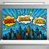 Superhero City Birthday Party Supplies Backdrop Comic Style Building Landscape Decoration Baby Shower Photo Backdround Kid Gift553