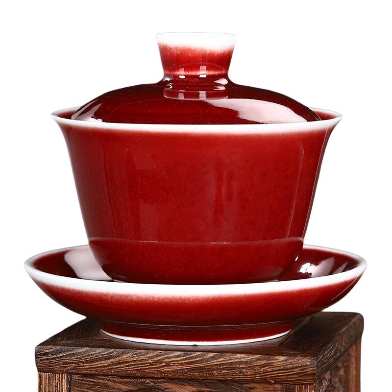 Langhong Red Glaze Sancai Gaiwan