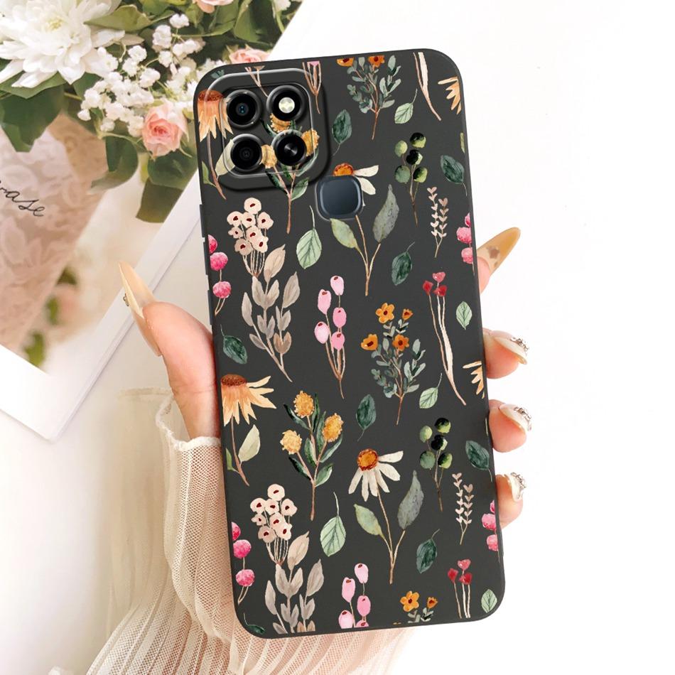 For Infinix Smart 6 X6511 X6511B X6511E Cute Cat Flower Cartoon Phone Case For Infinix Smart6 Shockproof Soft Silicone Bumpers