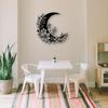 Wrought Iron Flower Moon Wall Art Boho Celestial Home Decor