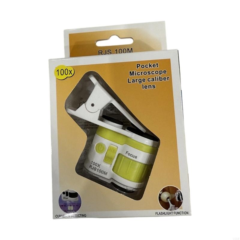 Kids Handheld Magnifier Tool Light Weight ABS Phone Microscope Clip For Outdoor Learning Activity