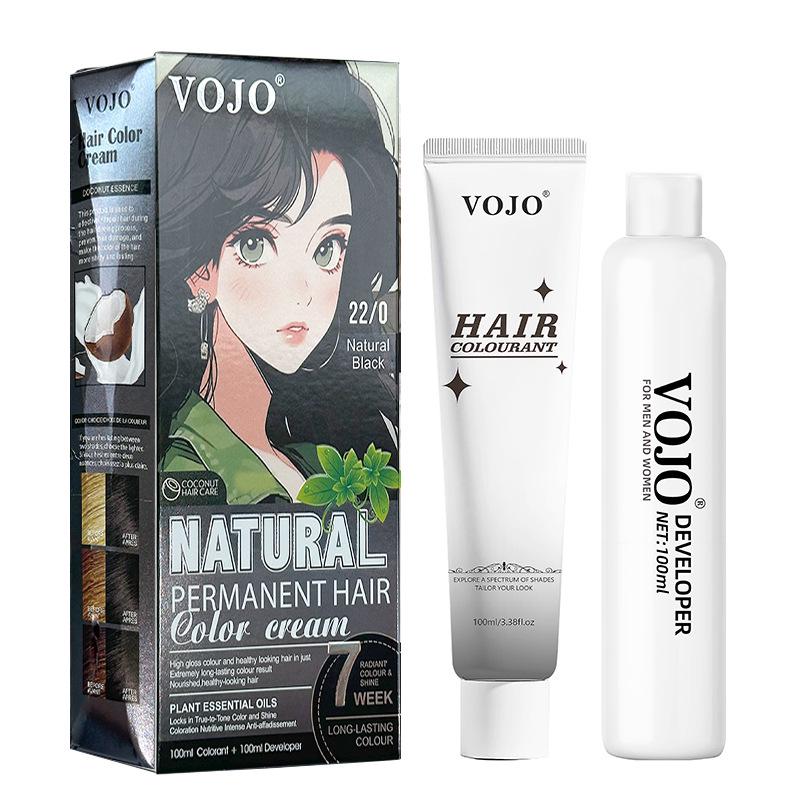 All-in-One Cross-Border Hair Dye Kit: Easy Full-Color Cream with Built-in Comb for Beginners