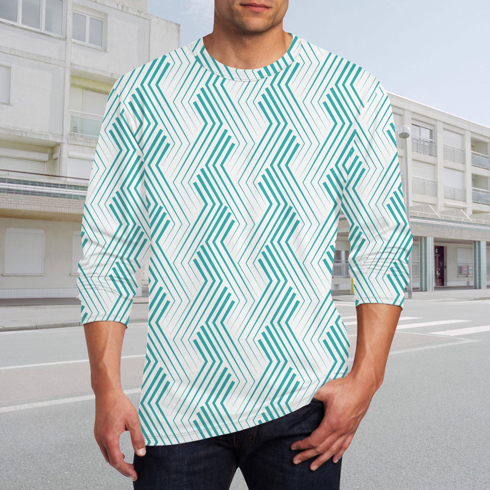 Муж. Футболка Круглый вырез Одежда Одежда На открытом воздухе Длинный рукав С принтом — фото 5