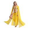 Women‘s Roman Egyptian Costume Set S-XXL Cleopatra Crop Top and Chiffon Wrap Skirt with Split for Halloween Cosplay Party