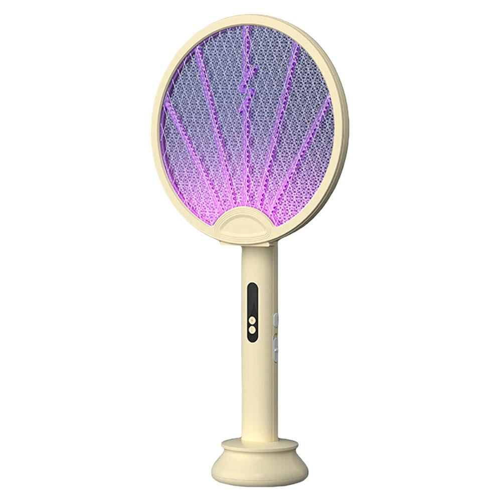 3 In 1 Household Mosquito Racket with USB Rechargeable Base Insect Killing Lamp Portable Bug Zapper for Home Bedroom Living Room