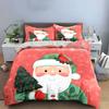Santa with Tree and Cardinal Bedding Duvet Cover Set Duvet Cover Pillowcases  (1*Duvet Cover 2*Pillowcases, Without Duvet Insert)