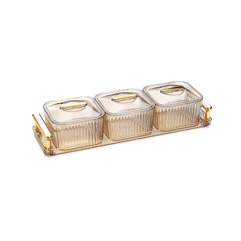 

Luxury Transparent Divided Snack and Nut Plate