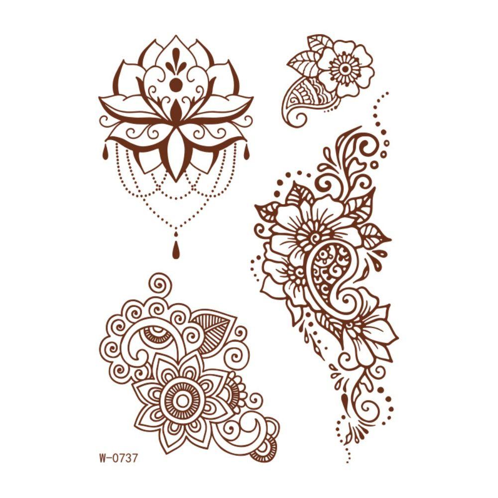 Arm Hand Semi-permanent Henna Tattoo Stickers Body Art Sticker Temporary Tattoo Indian Lace Tattoo