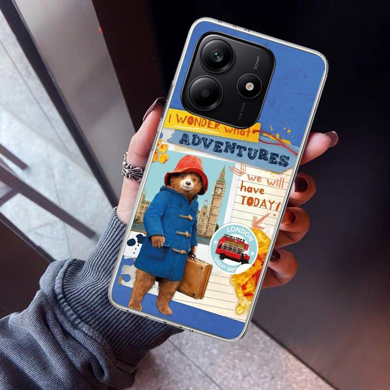 Cute P-PaddingtonS Bear Phone Case For Xiaomi Redmi Note 10 11 12 13 14 15 Pro Plus 11S 12S 14S 11T 11E 10S Soft TPU Back Cover