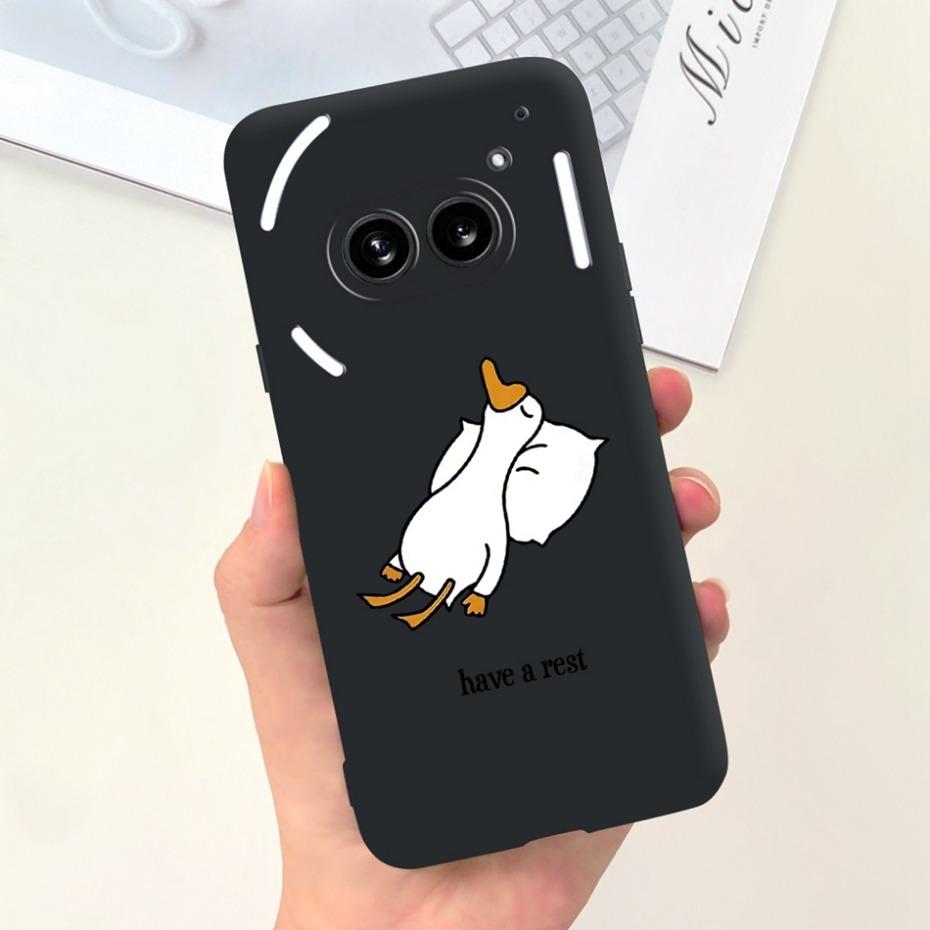 Für Nichts Telefon (2a) (2) Schwarze Silikon-Schutzhülle Für Nothing Phone2 Phone 2a Niedliche Cartoon-Weichschalen