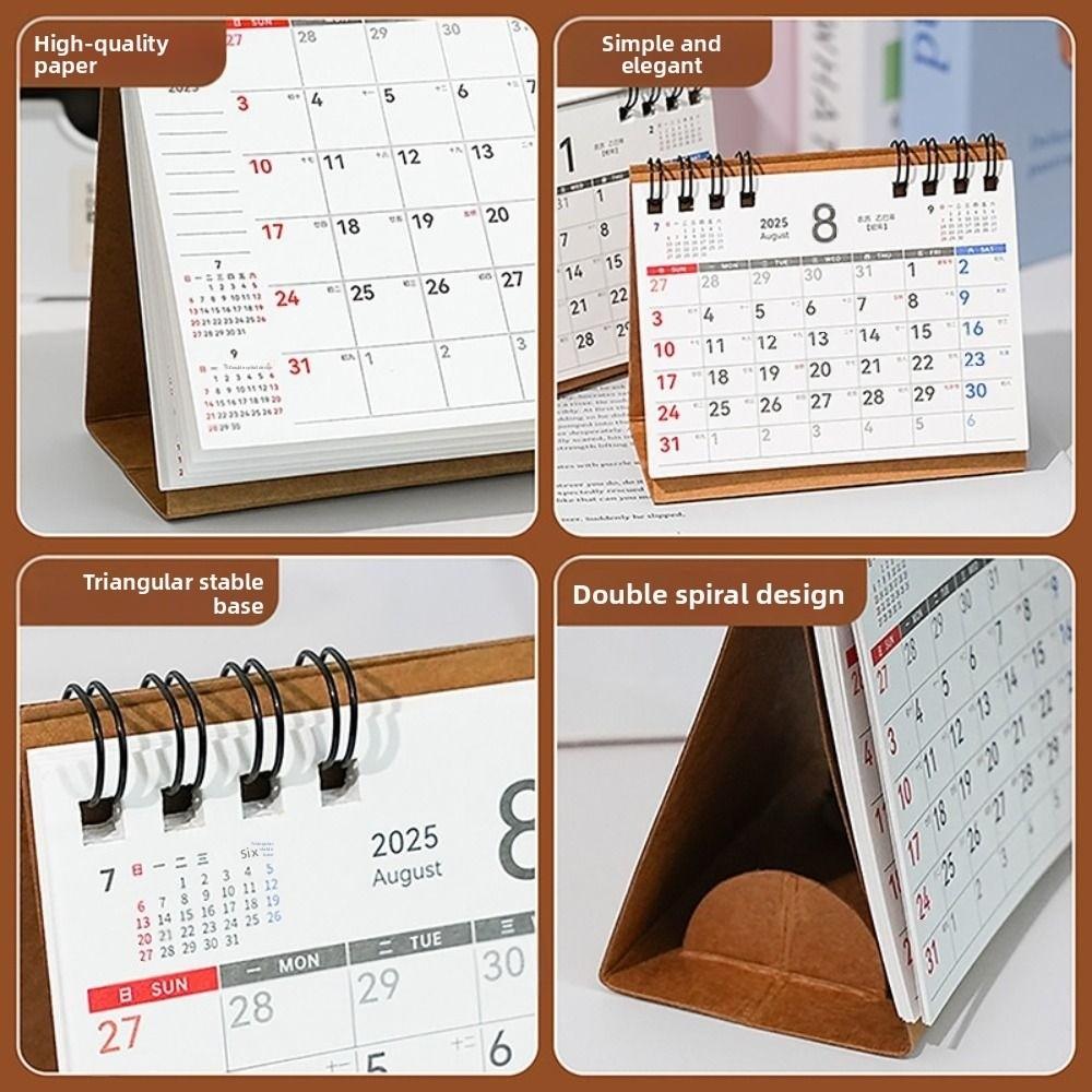 Simple Coil 2026 Desk Calendar Portable Desktop Decoration Mini Calendar Schedule Planner Gifts