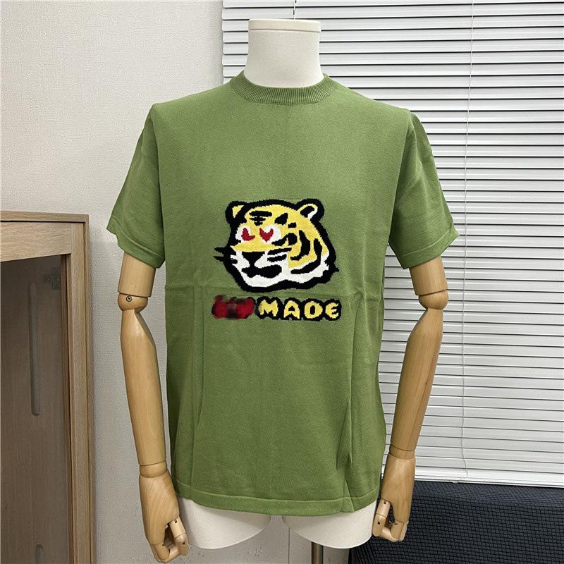 2025 Vår/Sommar Trendig Jacquardetikett Stickad Kortärmad Logotyp T-shirt