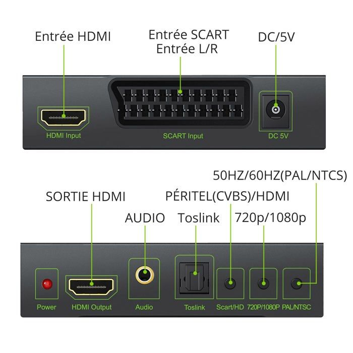 TV-Konverter - LiNKFOR - XUNVC174 - SCART zu HDMI - 1080P - Plug and Play