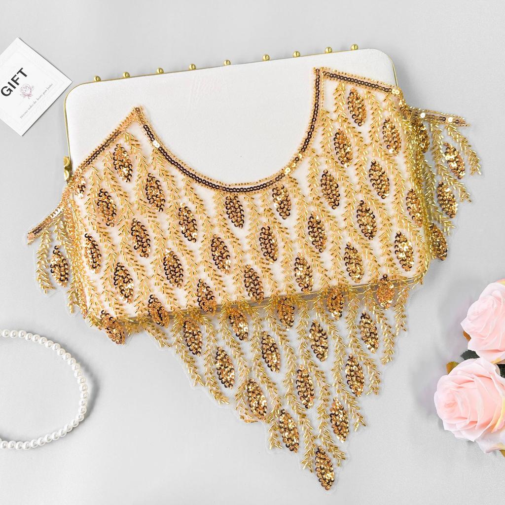 Heavy Industry Mesh Bead Sequin Patch Decorative Clothing Dress Dress Accessories Front Collar Cloth Sticker Accessories