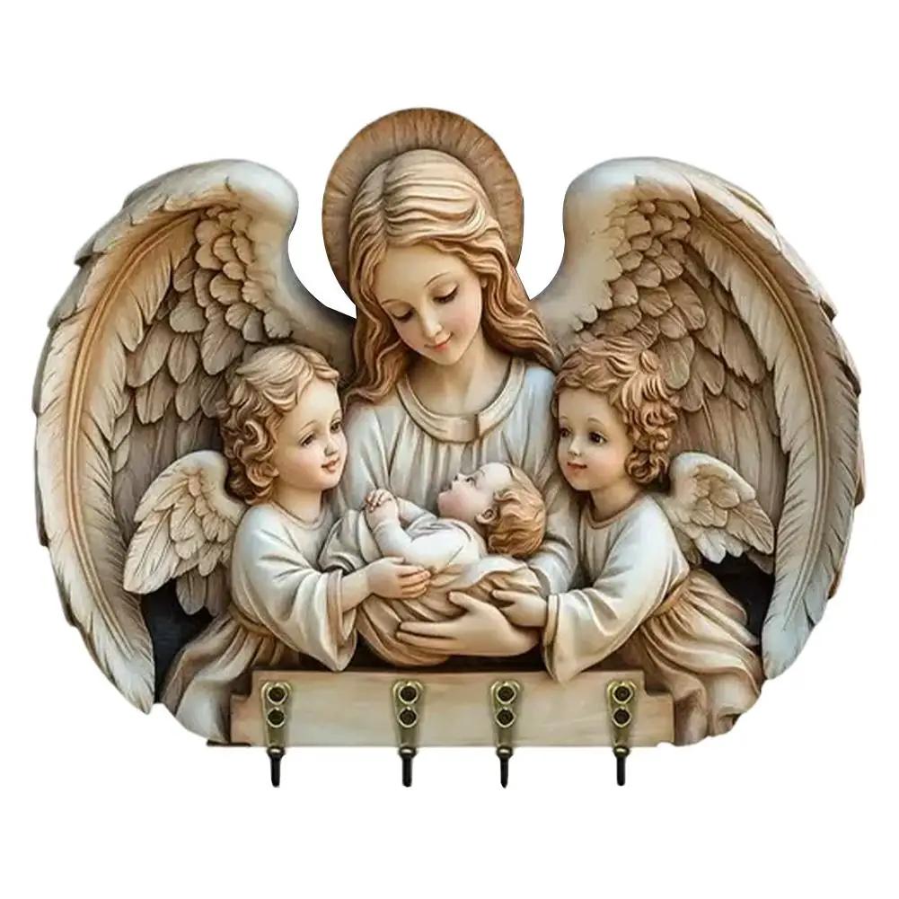1pcs Scene Of Jesus The Last Supper 2D Flat Wooden Wall Wooden Pendant Decorat Home Ornaments Figurine Creative Christian D E7W7