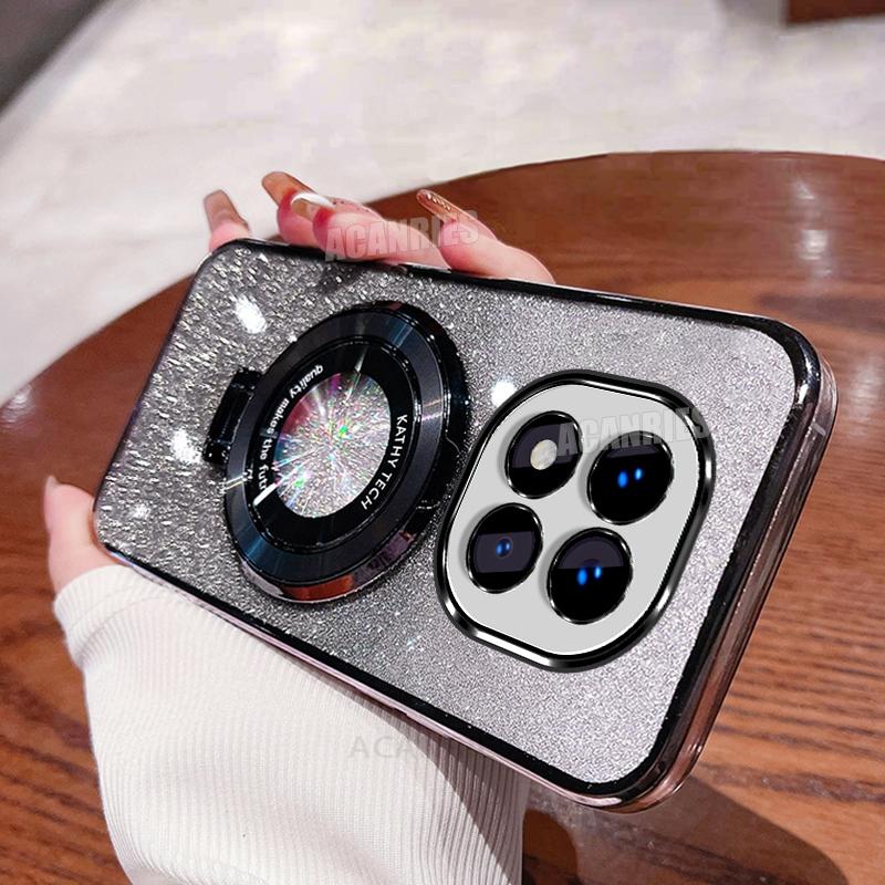 Note14pro Luxus Glitzer Beschichtung Halter Silikonhülle On Für Xiaomi Redmi Note 14 Pro Plus 14pro 4g 5g Weiche Ständerabdeckung Poco X7