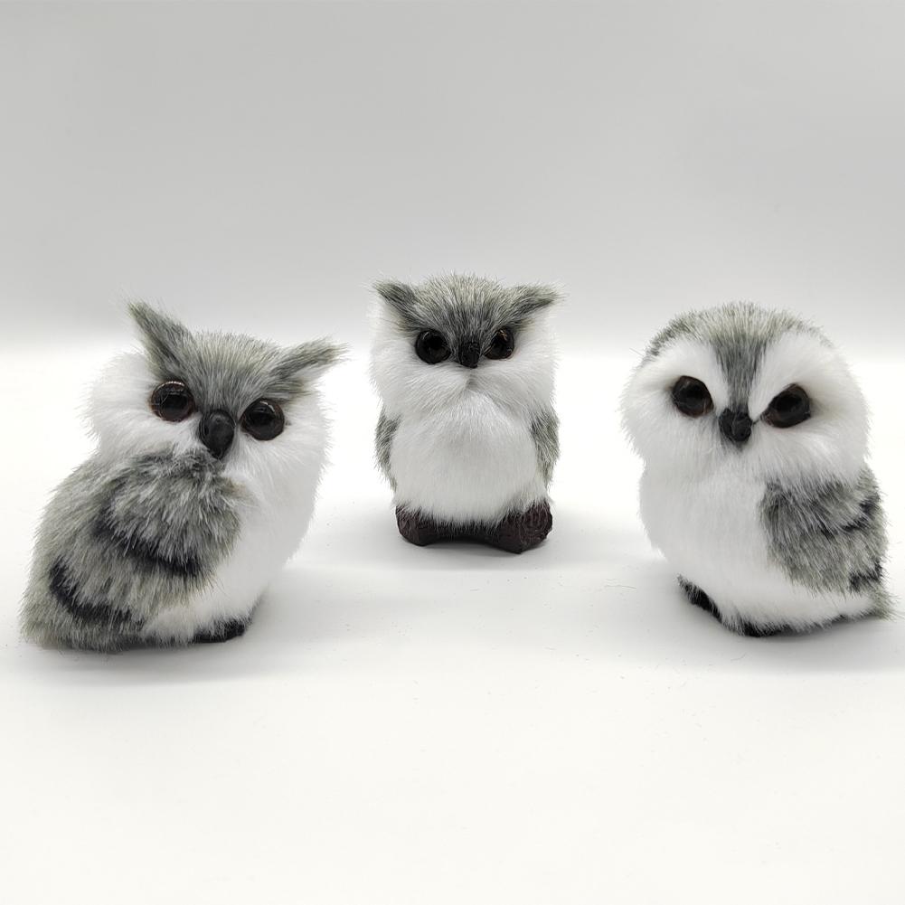 Simulation Owl Exquisite Ornament Cute Lovely Furry Home Decoration Ornament Adornment Simulation Plush Toys Action Figures Kids Gift