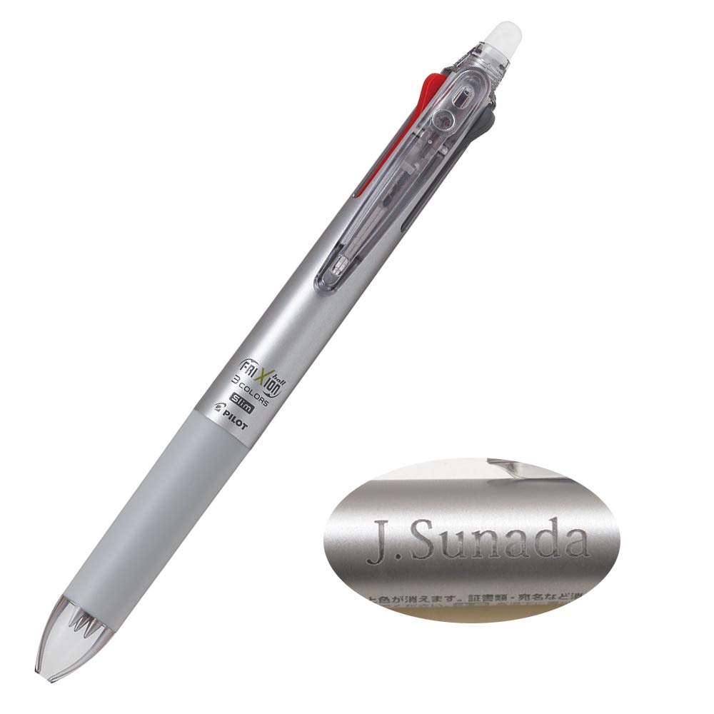 Pilot Friction Ball 3 Slim 0.5mm 3-Color Ballpoint Pen - Dark Silver