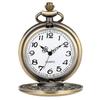 Vintage Bronze Hollow Number Pocket Watch Quartz Necklace Pendant Clock Vintage Timepiece Gift for Collectors