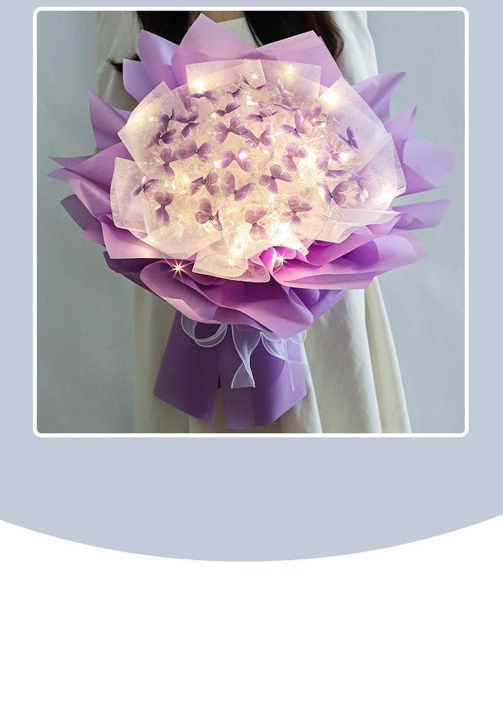 Valentine's Butterfly Bouquet DIY Kit: Handmade Flower Set for Girlfriend, Best Friend, Teacher Birthday Gift
