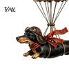 Retro Resin Dog Decoration Flying Dachshund Hot Air Balloon Hanging Ornament, Vintage Wall Hanger, Whimsical Art for Lovers Decor Porch Door