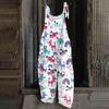 Women's Jumpsuit Christmas Print  Casual Loose Vintage Shoulder Strap Cotton Linen