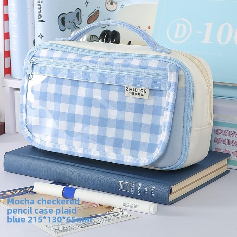 Multi Compartment Fabric Pen Bag With Magnetic Closure For Students And Office Use