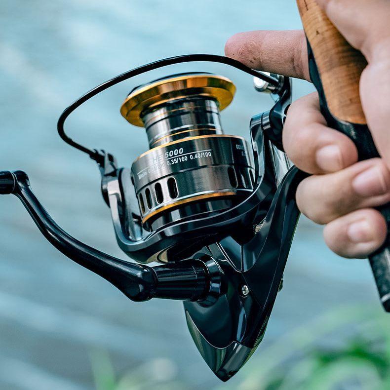 HE500-7000 Full Metal Fishing Spinning Jigging Reel Anti-Reverse System Corrosion-Resistant Coating for Stream River Casting