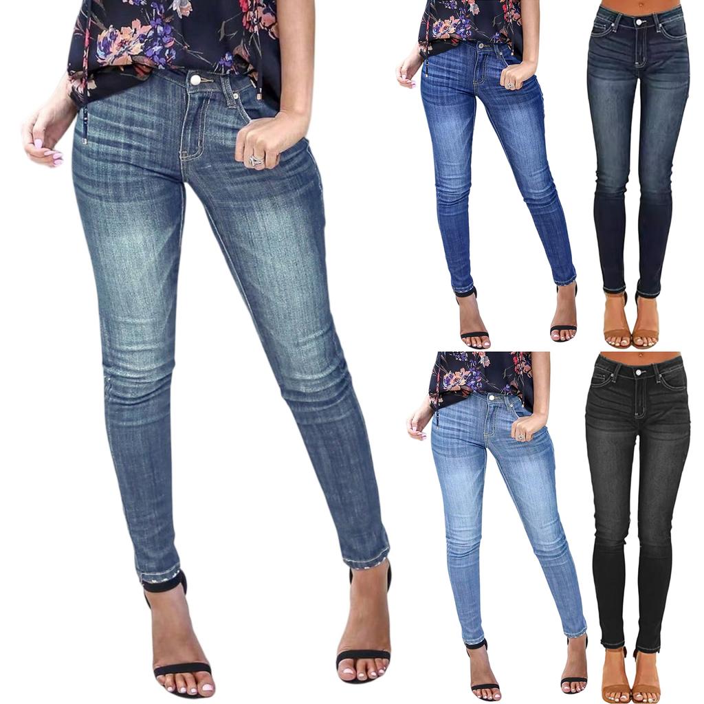 Women's High Waist Washed Women's Jeans Fashionable Versatile Straight Leg Pants