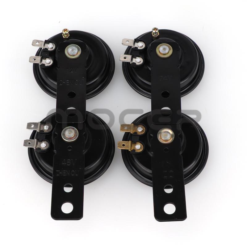 Universal Motorcycle Electric Horn Kit 12V 24V 36V 48V 60V Waterproof Round Loud Horn Speakers For Scooter Moped Dirt Bike Atv
